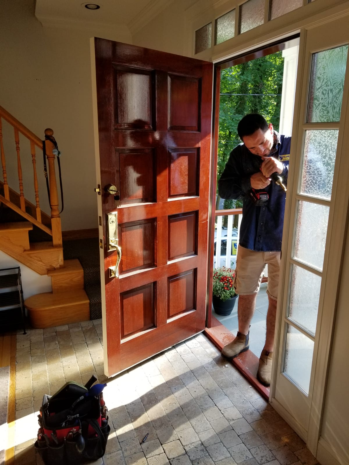 SLK Services technician providing residential door service